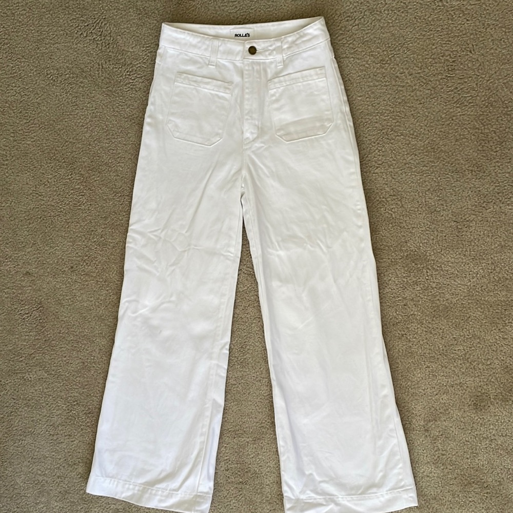 Rolla’s Wide Leg Sailor Jeans - cream